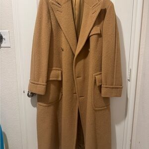 Men's Tan Wool Overcoat